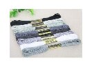8 pcs Mix Colors Cross Stitch Cotton Sewing Skeins Craft DMC Embroidery Thread Floss Kit DIY Sewing Tools: Gray