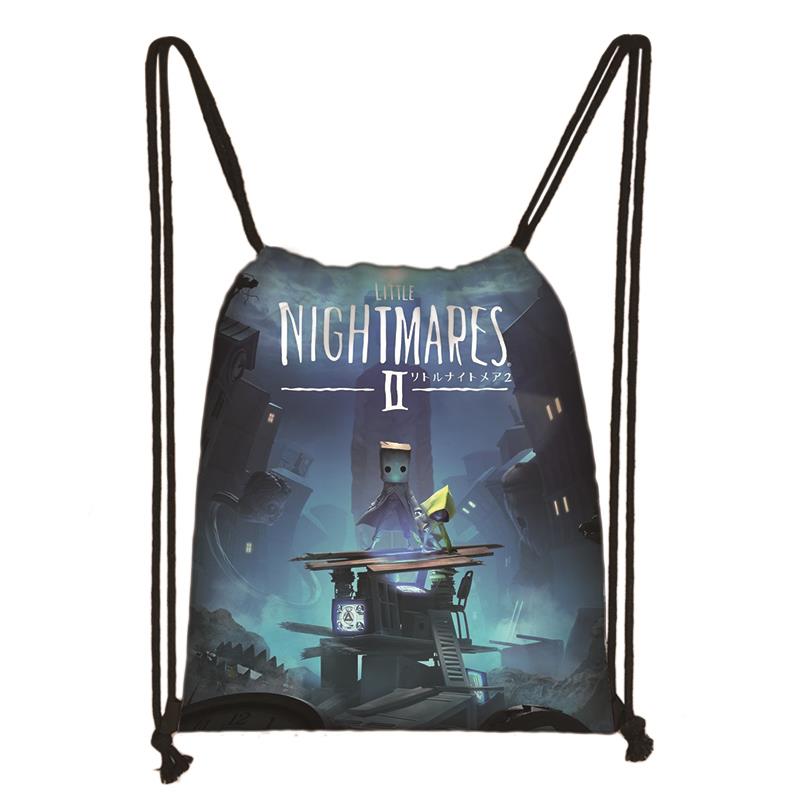 Game Little Nightmares 2 Drawstring Bag Student Schoolbag Cool Backpack Teenager Travel Bag Women Men Bookbag Casual Bags: 014