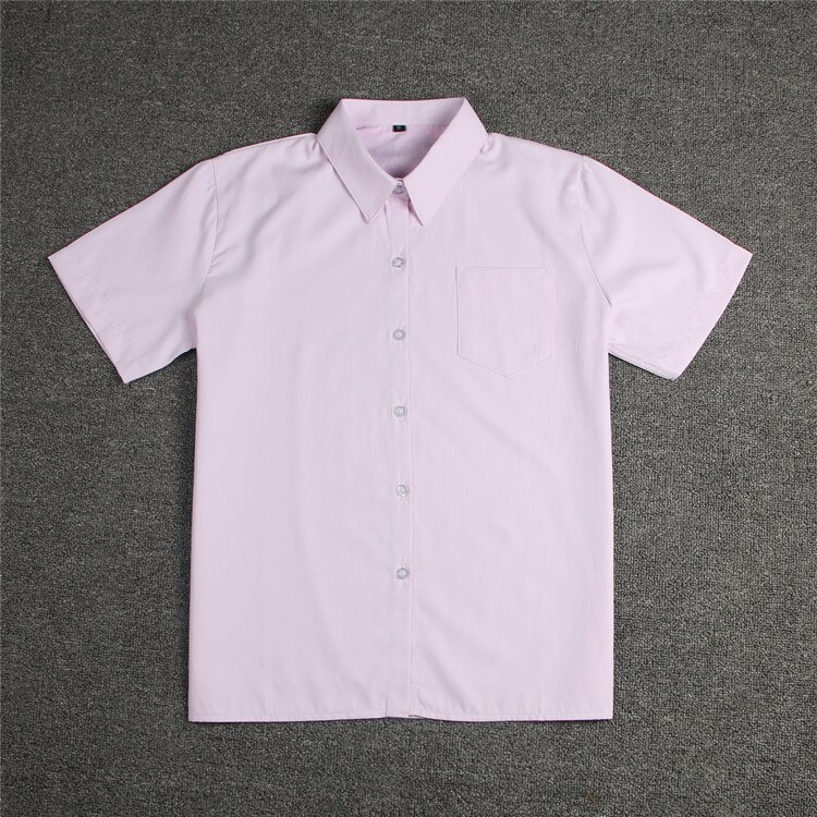 Japansk studerende kortærmet hvid skjorte til piger mellemgymnasium uniformer skolekjole jk uniform top stor størrelse xs -5xl: Lyserød / 4xl