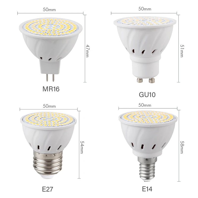 E27 E14 MR16 GU10 Lampada LED ampoule 3W 4W 5W 110V 220V Bombillas lampe à LED projecteur 48 60 80 LED 2835 SMD Lampara Spot