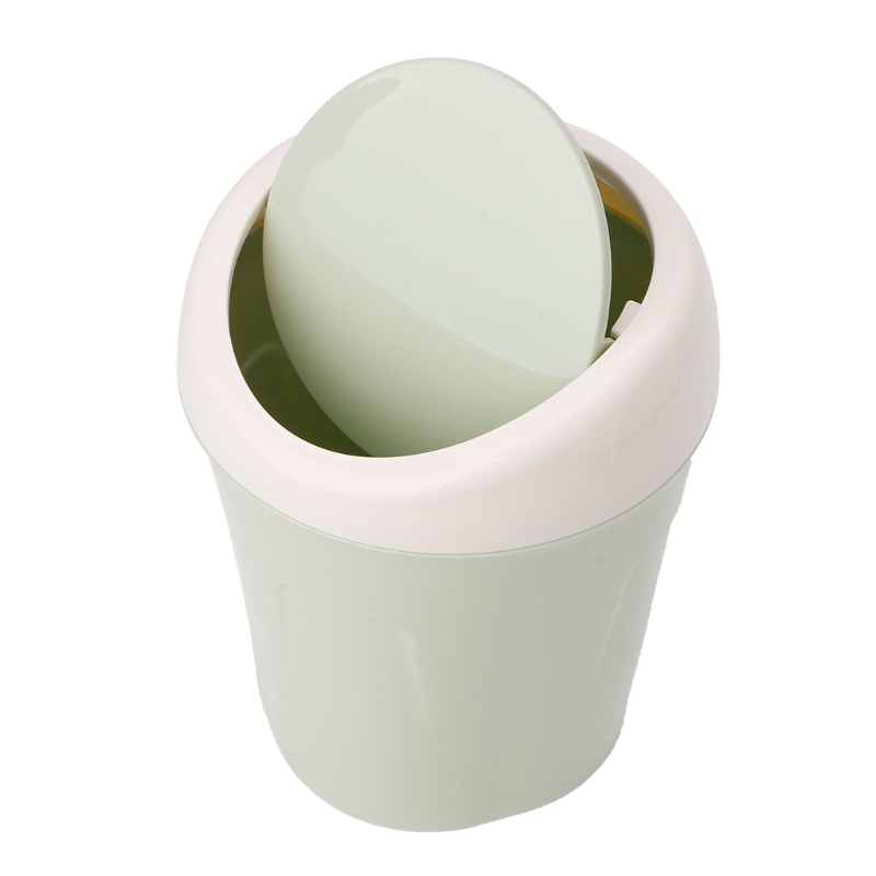 Mini Rolling Cover Desktop Garbage Can Trash Waste Bin Basket Dustbin Container Home Car Case Ash Urns