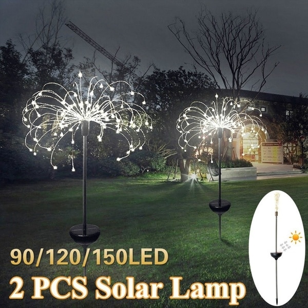 Solar- angetrieben Freien Gras Globus Löwenzahn Lampe 90/120/198 LED Für Garten Rasen Landschaft Lampe Licht