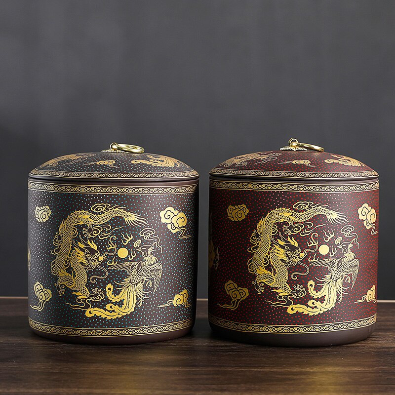 Canister Set Coffee Container Tea Organizer Tea Leaves Container Chinese Pickle Jar Caja Para Te Tea Caddy Ceramic AB50CY