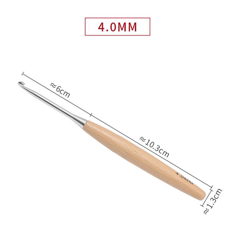 Wooden Handle Crochet Hook For Needlework Handmade DIY Crochet For Knitting And Accessories Tool Single Head Wool Crocheting: light yellow