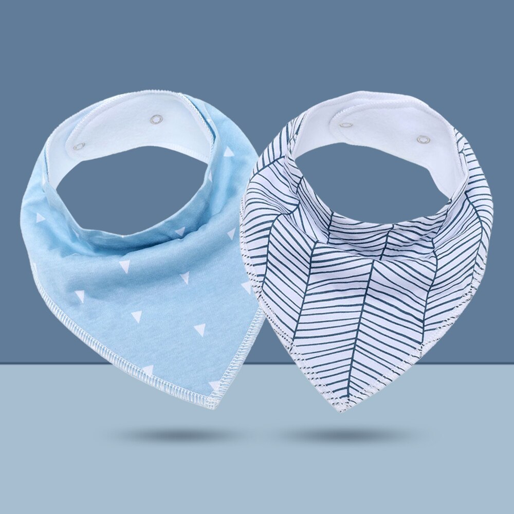 2 pcs/lot Baby Bibs Burp Cloth Print Arrow Wave Triangle Baby Bibs Cotton Reusable Washable Adjustable Baby Meal Infant Bibs: K20001-A9
