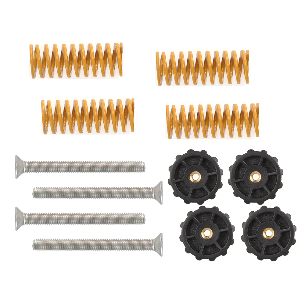 Parti della stampante 3D Letto riscaldato kit di livellamento a molla dado di regolazione + molle + kit letto riscaldato a vite per focolaio CR-10 Ender 3 MK3: nero