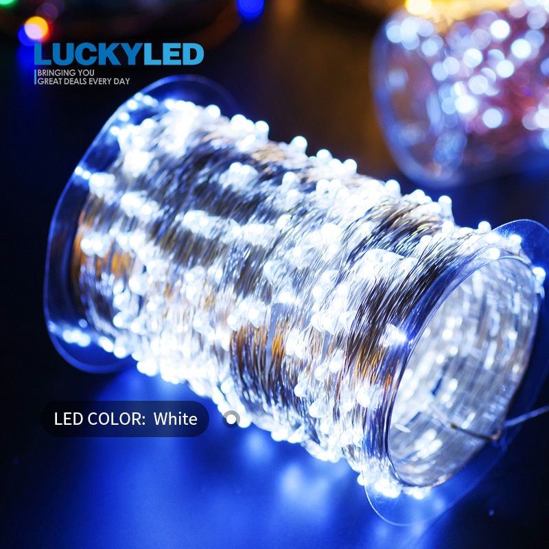 Led Outdoor String Fairy Light Waterproof AC85-265v 30M Silver Wire Light Party Wedding Decoration Led string light with EU Plug