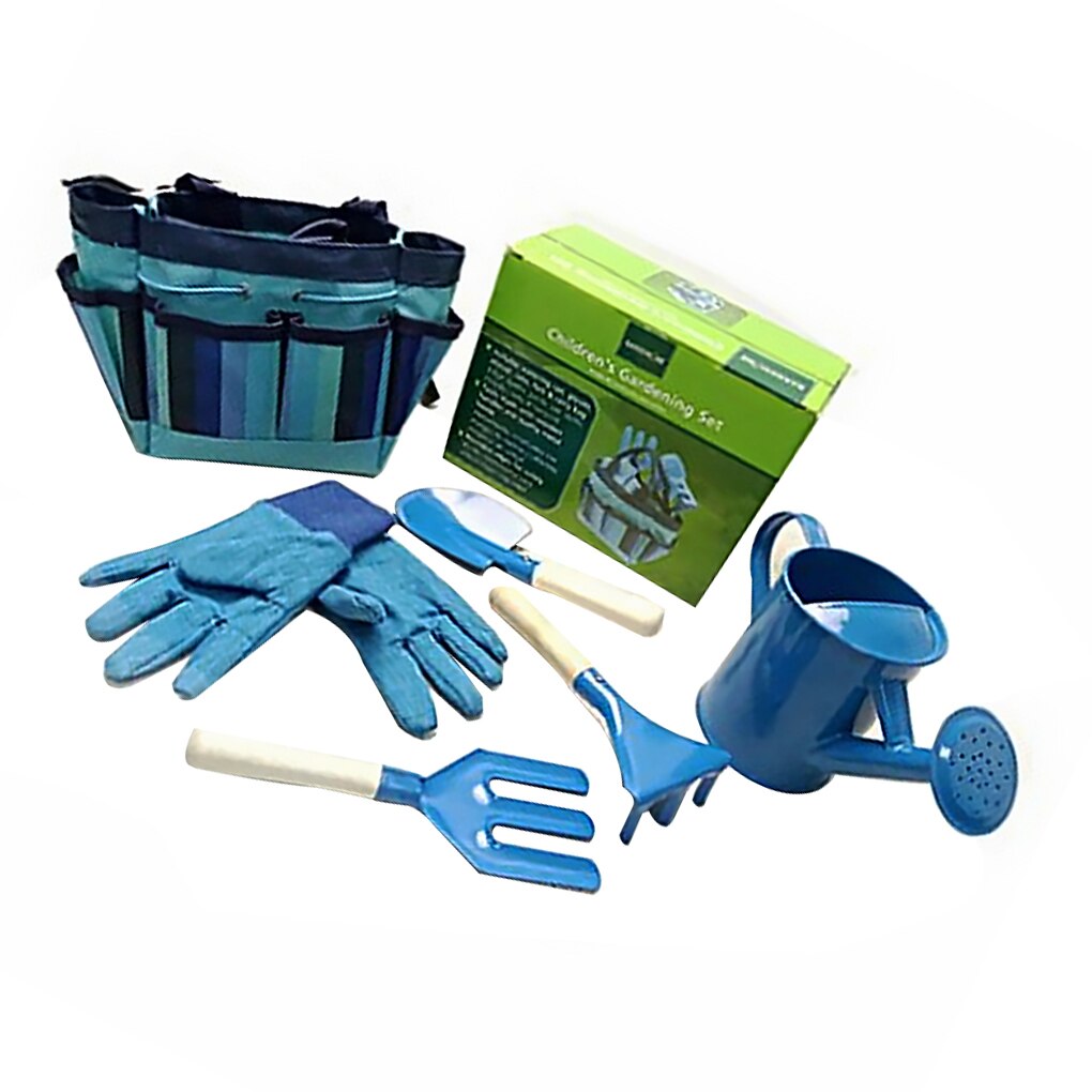 Children Gardening Gloves Kit Gardening Watering Tools Set Kids Water Pot Harrow Fork Spade Gardening Gloves Kit