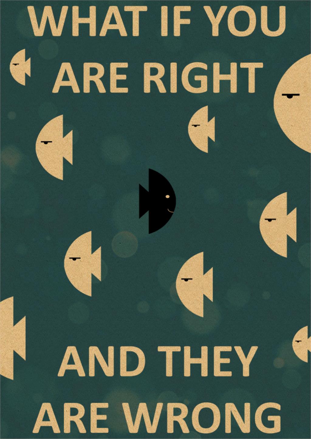 Kleine Vis Retro Kraft Poster Decoratie Poster Retro Decoratieve Kraftpapier Poster Rond Fargo 42x30cm: 1