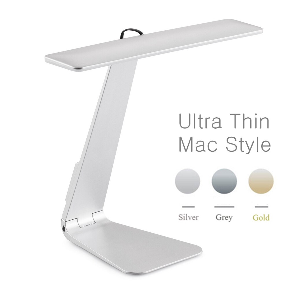 Ultrathin Mac Style 3 Mode Dimming LED Reading Study Desk Lamp Soft Eye-Protection Night Light Folding Rechargeable Table Lamp