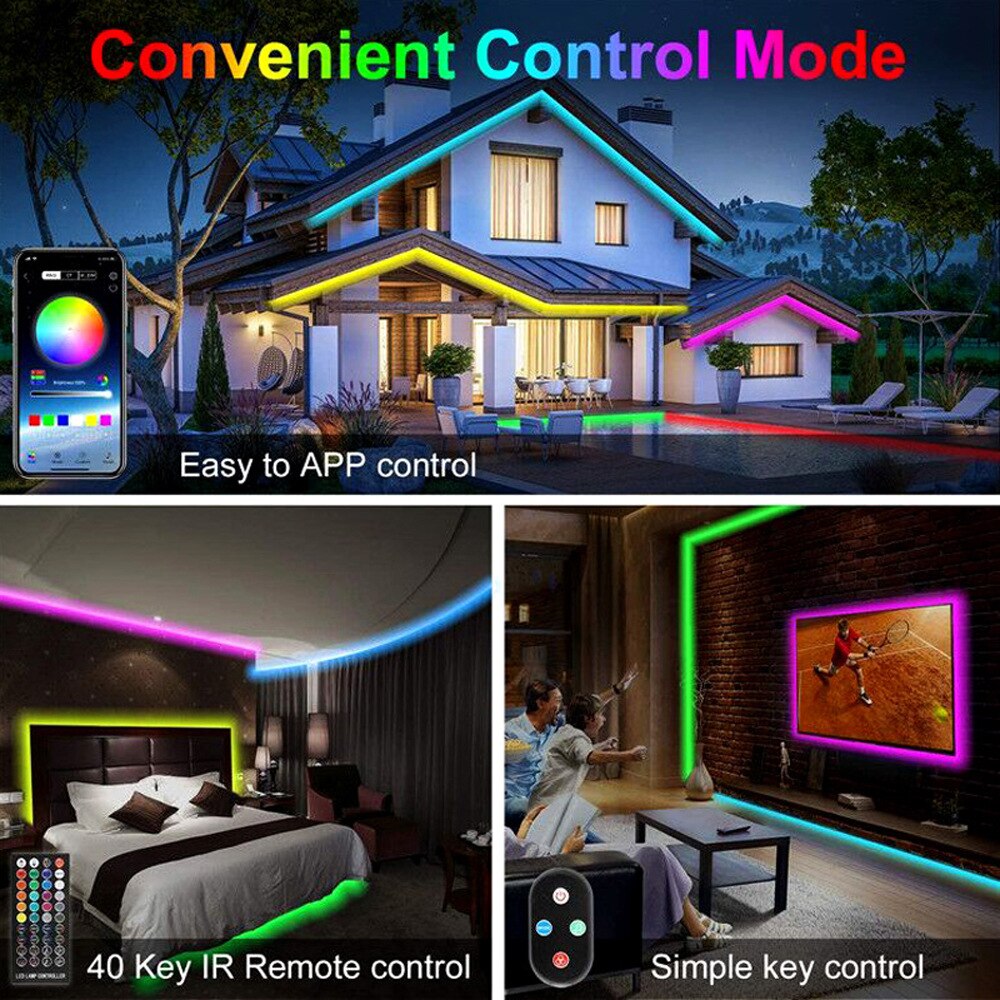 Smart Led String Lights Bluetooth App Intelligente Controle Kerst Licht Fairy Guirlande Sync 20M Woondecoratie Lightig