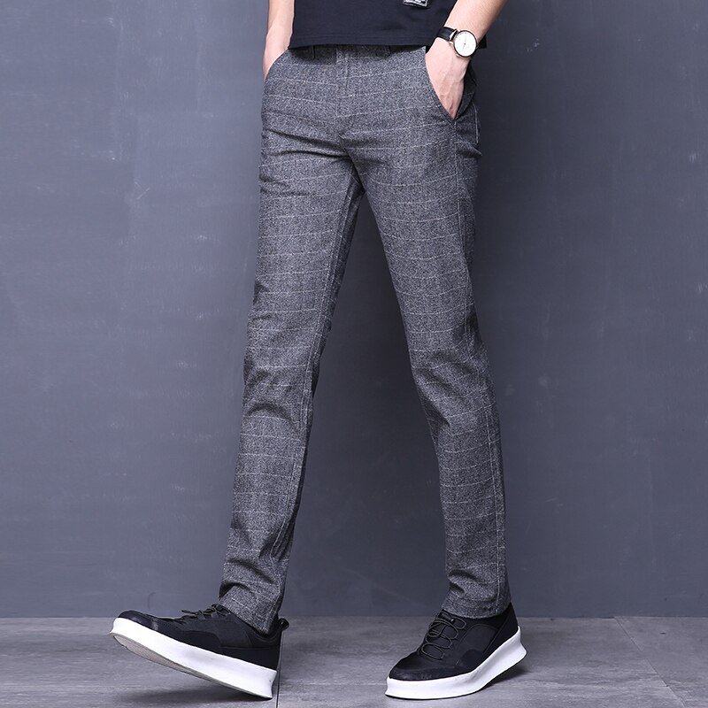 YASUGUOJI Herren Kleid Hosen Formale Hosen Dünne Klage Plaid Hosen Geschäft lässig Plus Größe Hochzeit Schlauch Anzüge Männer Hosen