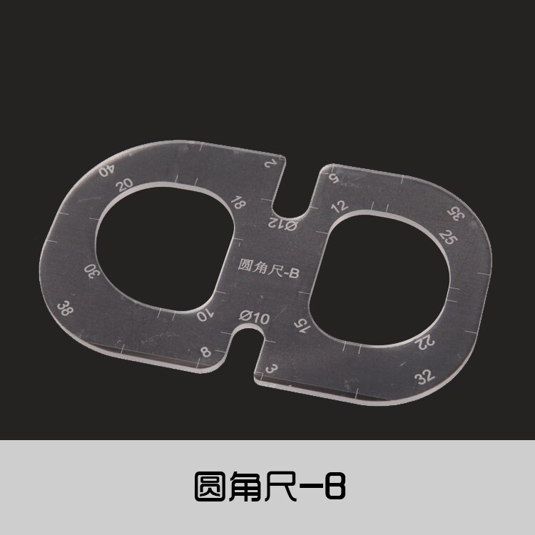 Positioning Ruler Manual DIY Leather Tool Acrylic Mold Belt Sword Tail Square Tail Rounded Foot Belt: Rounded ruler-B