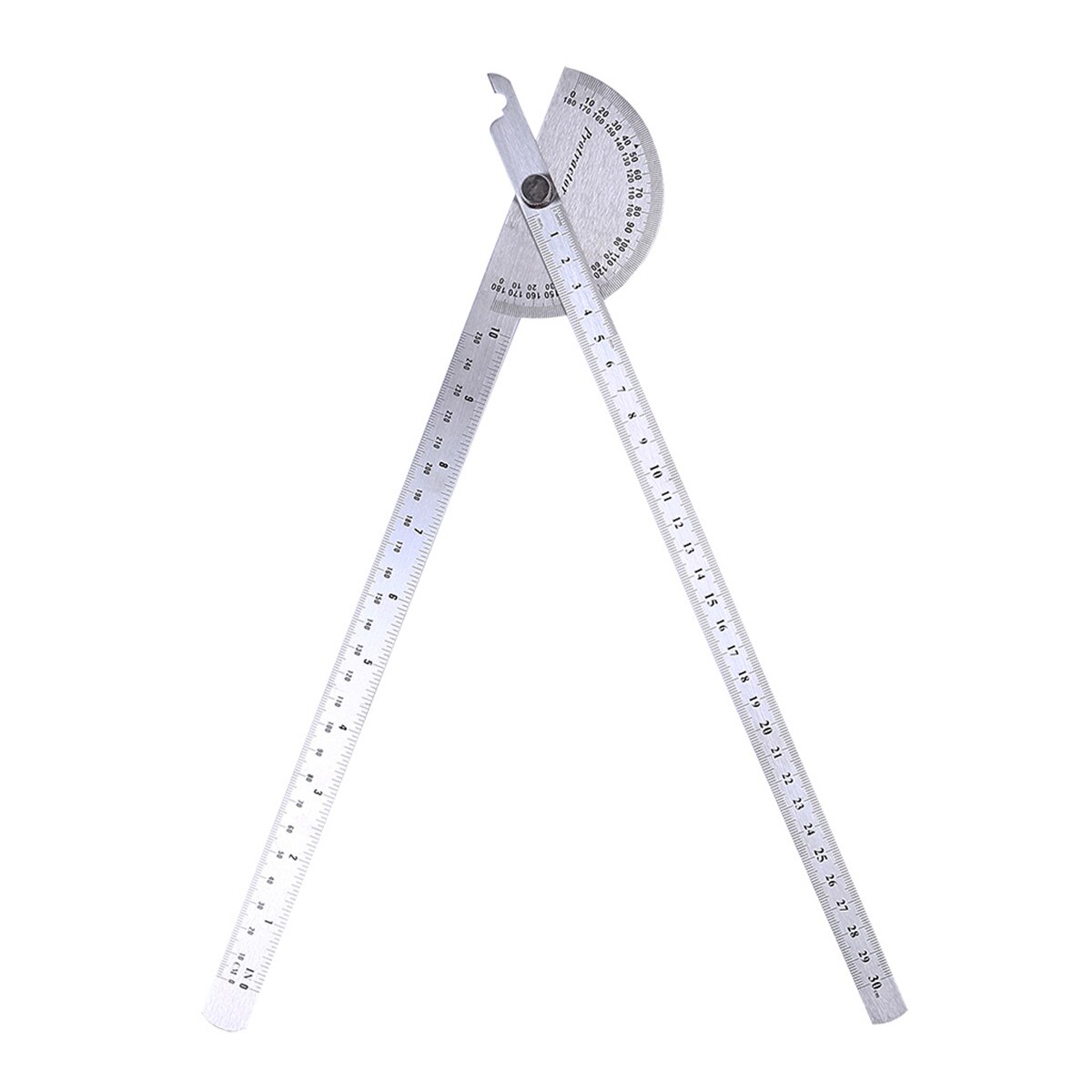 Angle Protractor 0-180 Degree Protractor Stainless Steel Ruler with Swing Arm Angle Tool for Carpenter Woodworking Office