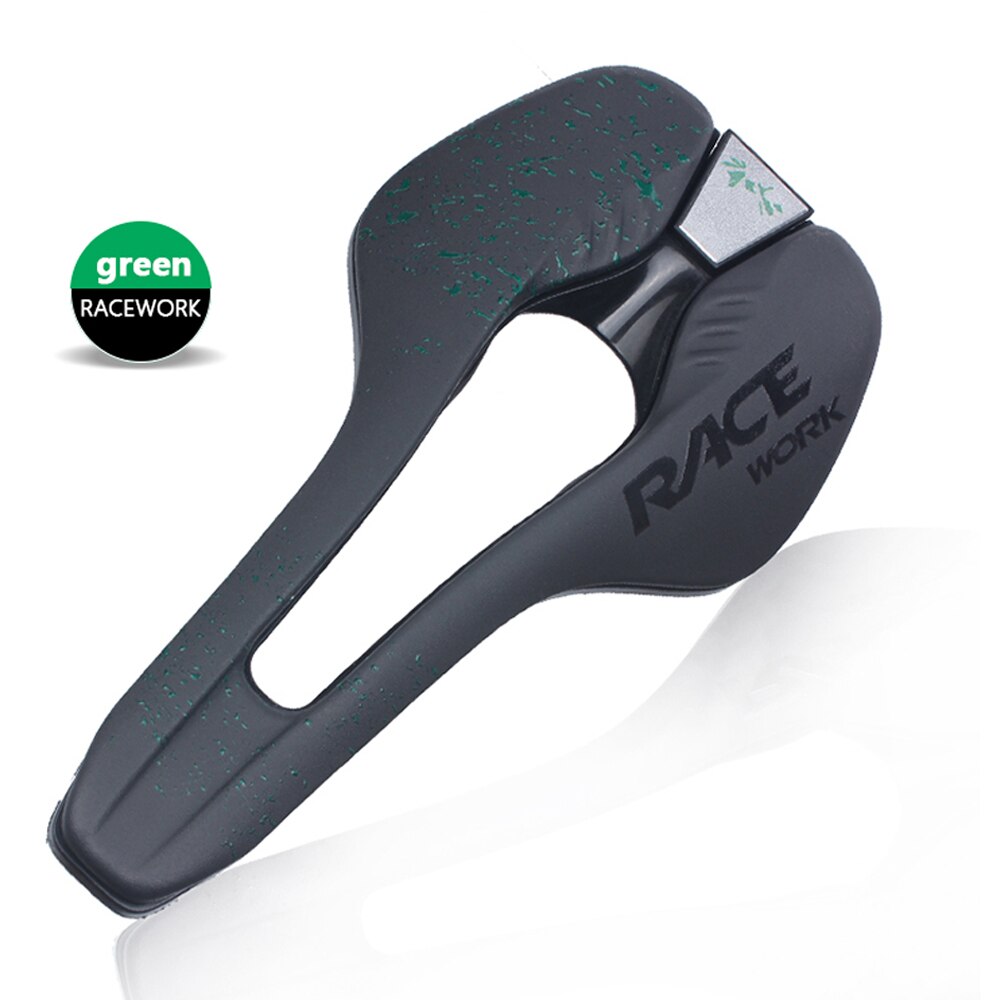 Racework racercykel sadel ultralet vtt racersæde wave landevejscykel sadel til mænd blød komfortabel mtb cykeltilbehør: Grøn