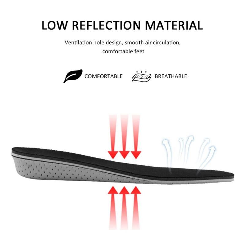 1 Pair Unisex Comfortable Height Increase Invisible Insole Taller Insert Memory Foam Insoles Shoes Feet Shoes Up Pad Cushion