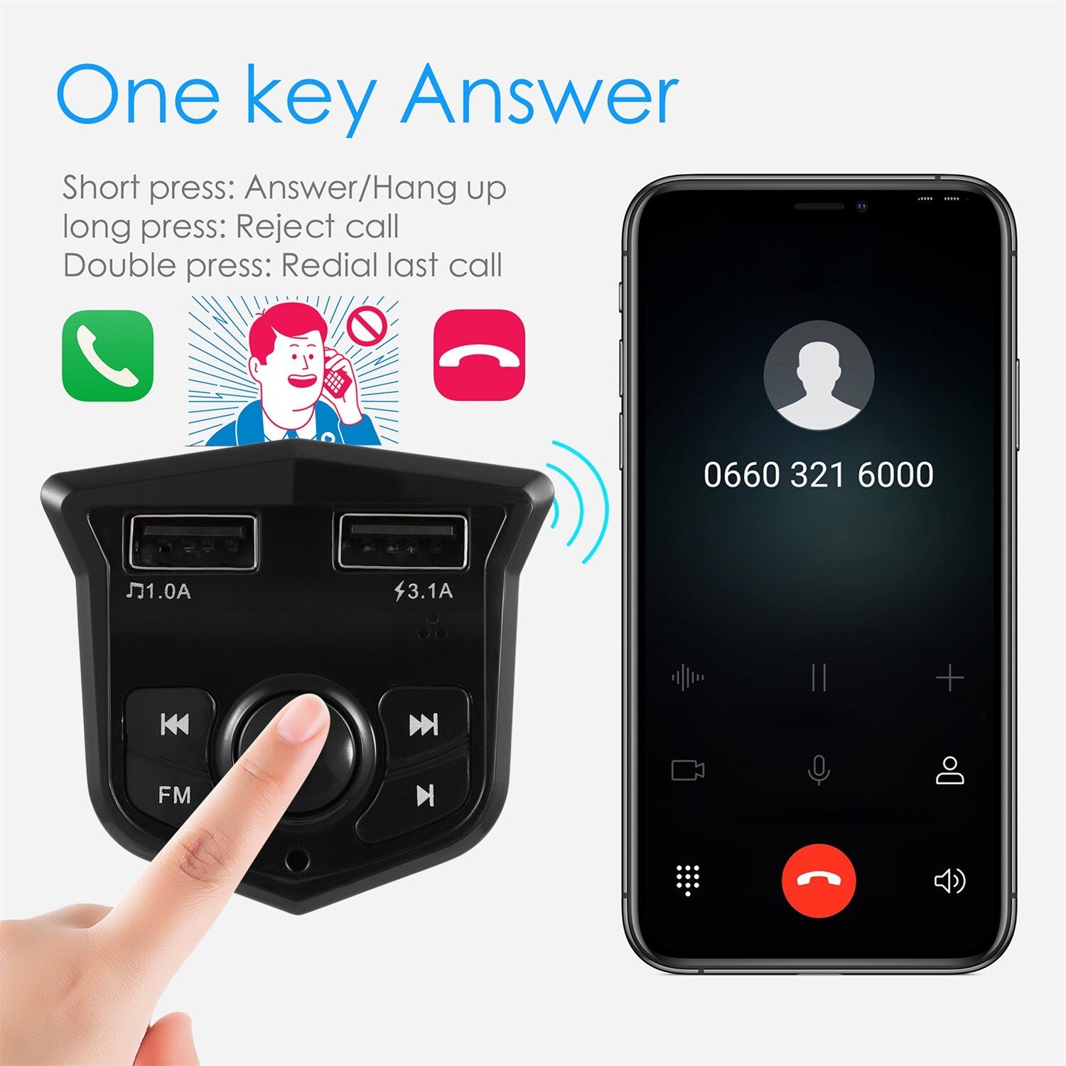 Bluetooth-compatible 5.0 FM Transmitter Car Player Kit Card Car Charger Quick 3.0 Dual USB Voltmeter Aux 12V 24V Car Transmitter