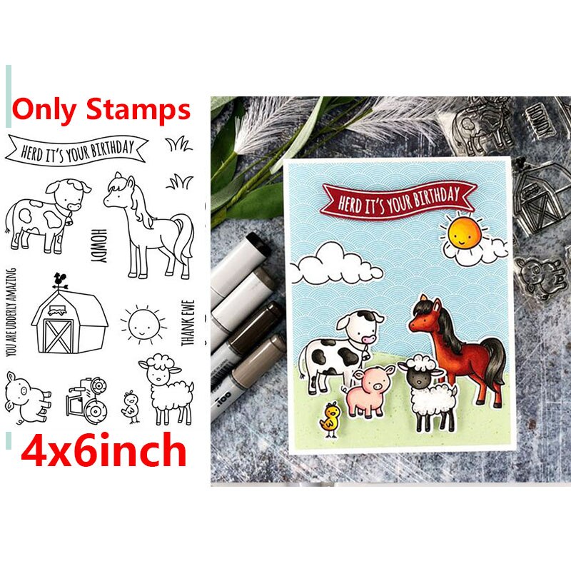 Bébé garçons filles animaux lucioles arbres Oecan scènes Phrases clair timbres matrices de découpe pour bricolage Scrapbooking artisanat cartes: Picture 16 / Only Stamps