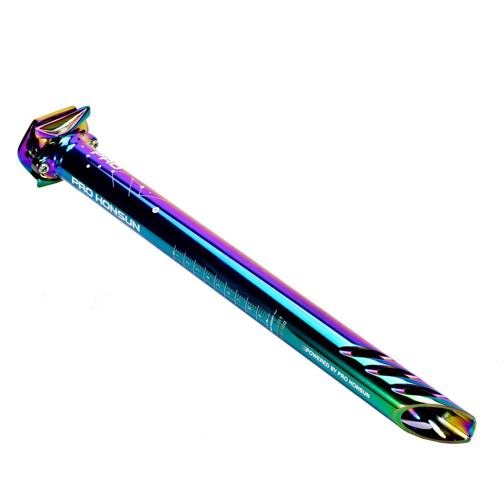 Tige de selle de vélo vtt arc-en-ciel, colorée CNC, Tube de siège DH XC AM, 27.2/30.8/31.6mm x 380mm