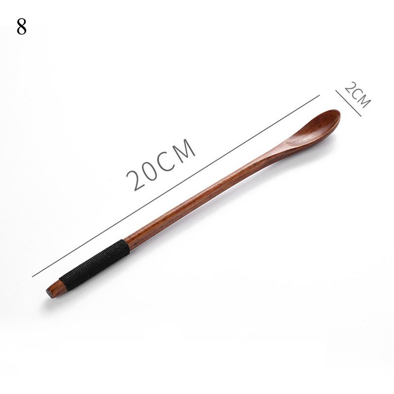 1pc colheres de madeira para cozinhar mel servidor chá café agitando colheres de tinta cor mel chá colheres de chá acessórios de café utensílios de mesa: Cinza escuro
