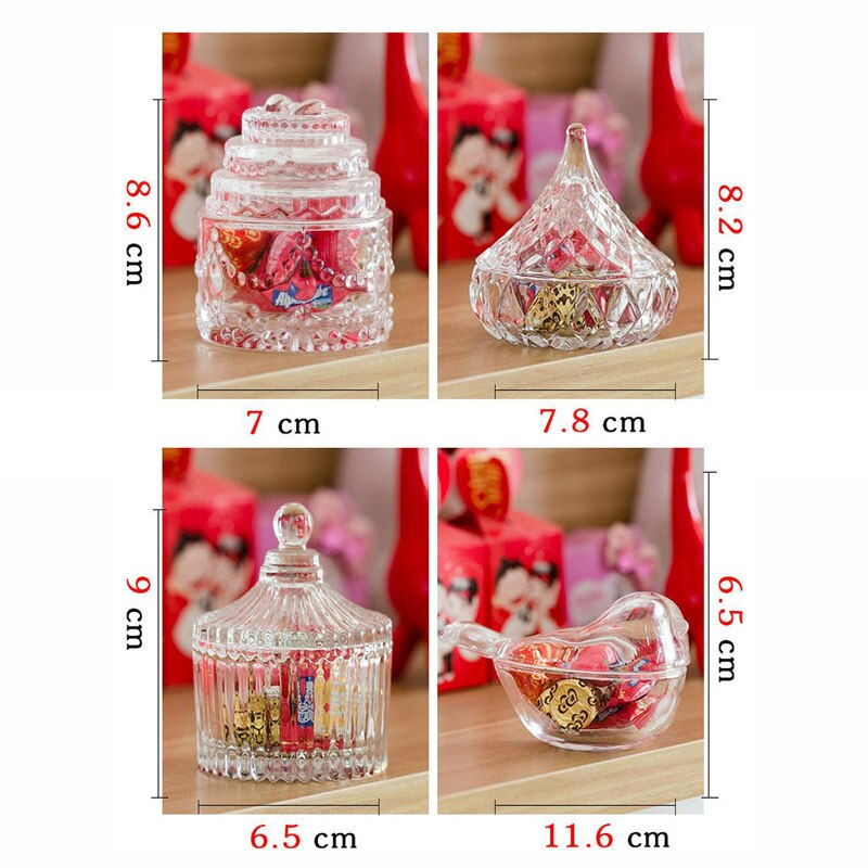 Crystal Glass Storage Tanks Candy Jar Spices Snacks Seasoning Cans Coffee Sugar Bulk Container Kitchen Supplies Wedding