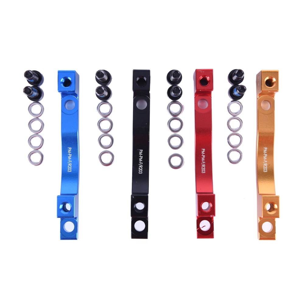 1 piezas de adaptador de freno de disco de bicicleta de montaña de (adecuado para 203 rotores de rueda delantera y trasera)
