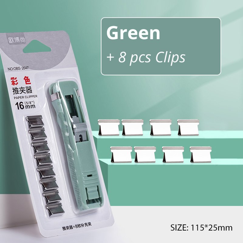 Mini Traceless Reusable Hand Clamp Push Stapler Paper Book File Office School Student Binder Binding Tools Supplies Accessories: Light Grey