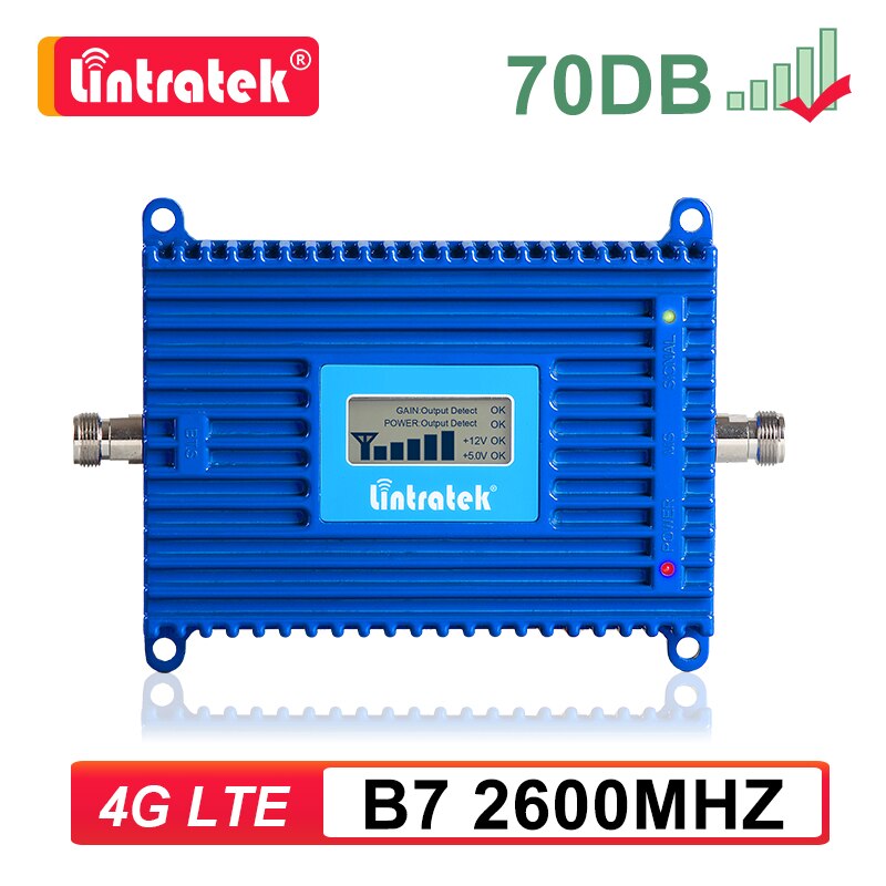 70DB Lintratek B7 2600mhz LTE 4G zellular Signal Booster Verstärker 4G 2600 praktisch Verstärker Band 7 AGC LCD Keine Antenne s4