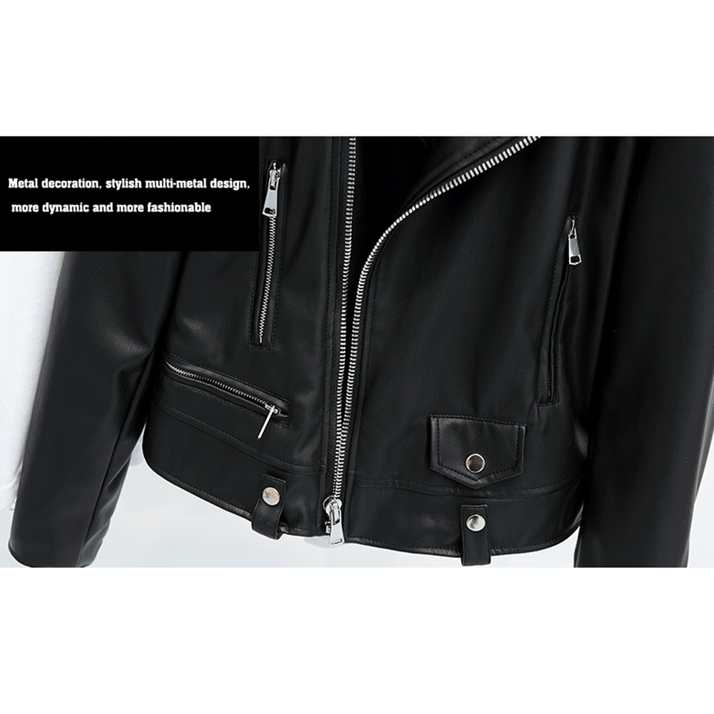 Loose PU Faux Leather Jacket Women Classic Moto Biker Jacket Spring Autumn Lady Basic Coat Plus Size Outerwear