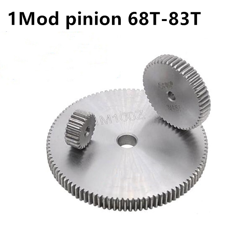 Spoorrondsel 1 mod 68t- 83t dik 10mm ruw gat rechte tanden 45#  stalen positief tandwiel cnc tandheugel transmissie motor tandwielen
