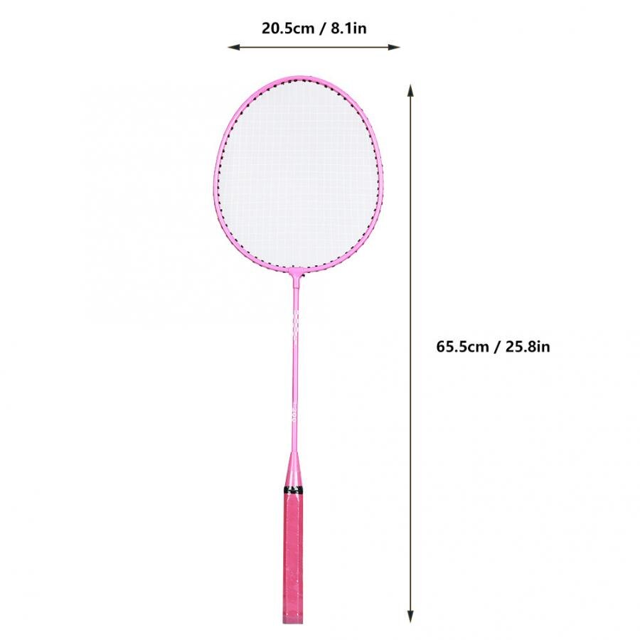 2pcs Ferroalloy Badminton Racket Training Exercise Badminton Racquet for Children Beginners badminton racket