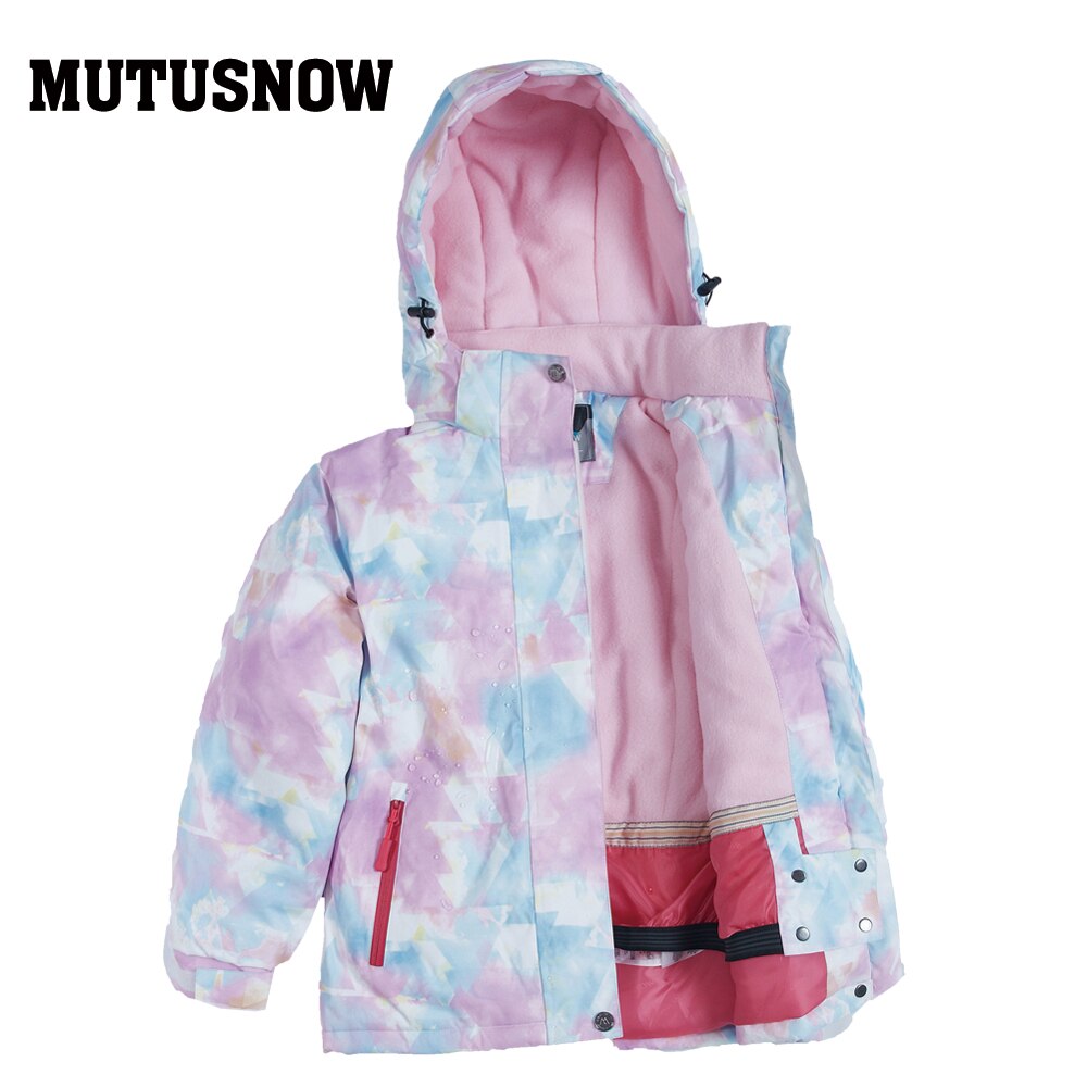 Mutusnow crianças jaqueta de esqui inverno crianças à prova de vento impermeável super quente roupas de esqui meninas casaco de neve-30 jaqueta de snowboard de inverno