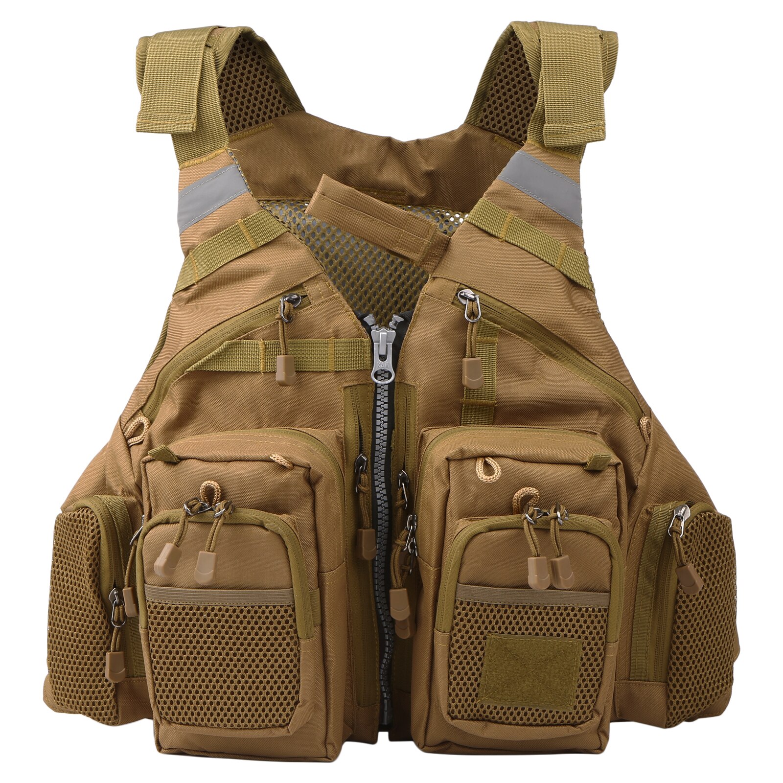 Lixada Vissen Vest Mannen Outdoor Ademend Veiligheid Leven Vissen Vest Fly Jas Taille Jas Vest Utility Drijvende Herenkleding: Vest 8 with foam