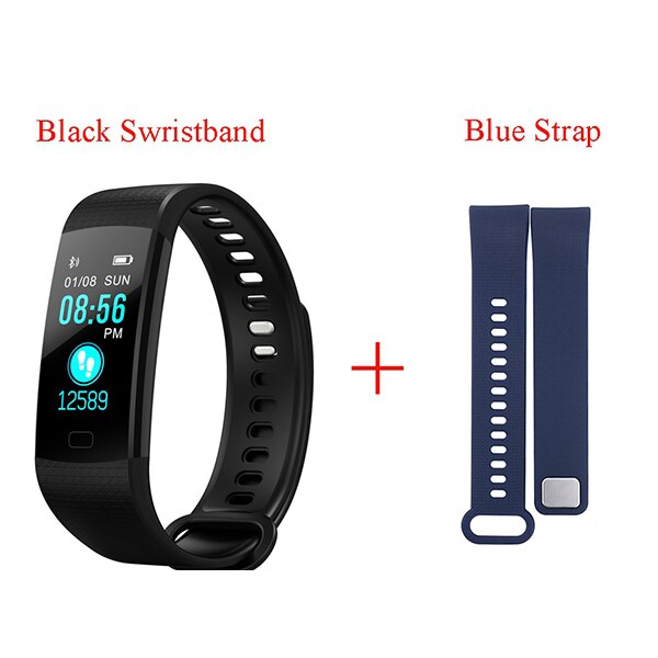 Y5 Smart Bracelet uomo donna Sport Watch cardiofrequenzimetro Fitness Tracker orologio per la pressione sanguigna schermo a colori Activity Tracker cinturino da polso: add blue