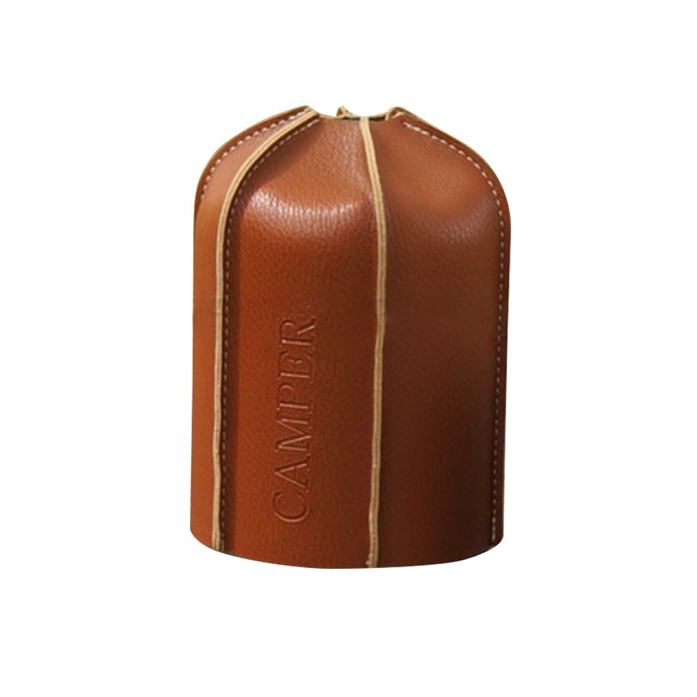 Camping Gas Tank Leather Case 450/230G Gas Bus Beschermhoes Duurzaam Bus Cover Bag Brandstof Cilinder Opslag tas: Brown 450g