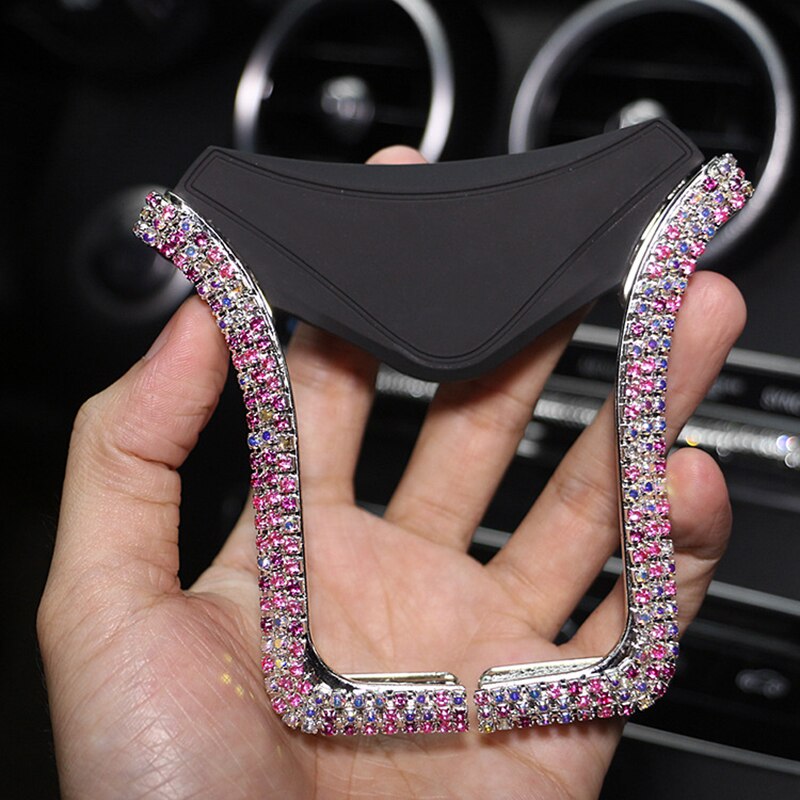 Cell Phone Holder For IPhone Samsung Car Holder Universal Car Phone Holder With Bing Crystal Rhinestone Car Air Vent Mount Clip: 7
