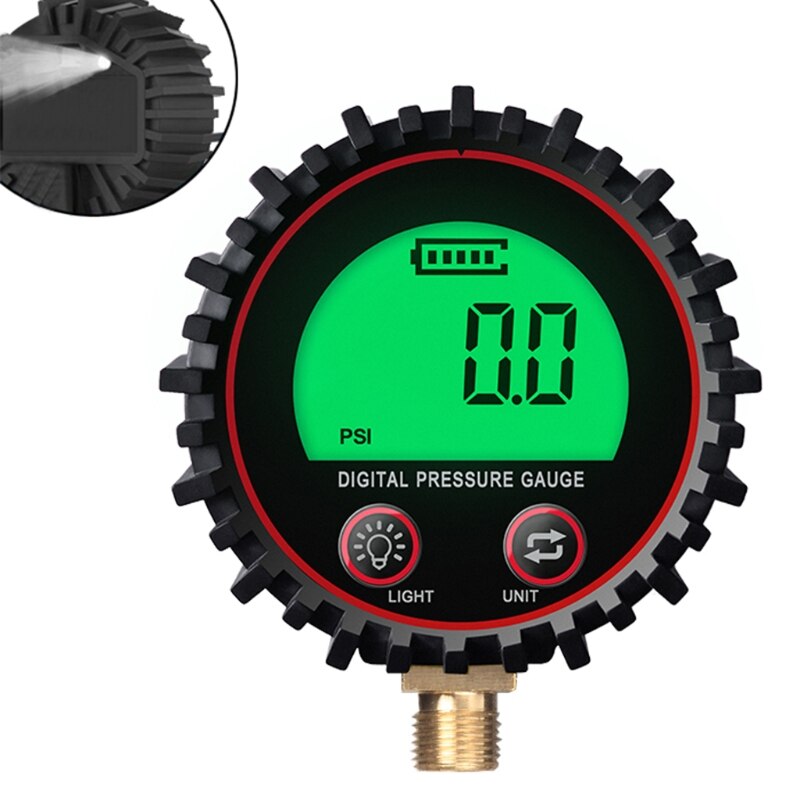 Digital air pressure gauge, battery powered, with led light , 0-255 psi accuracy, 1%  professional gauges