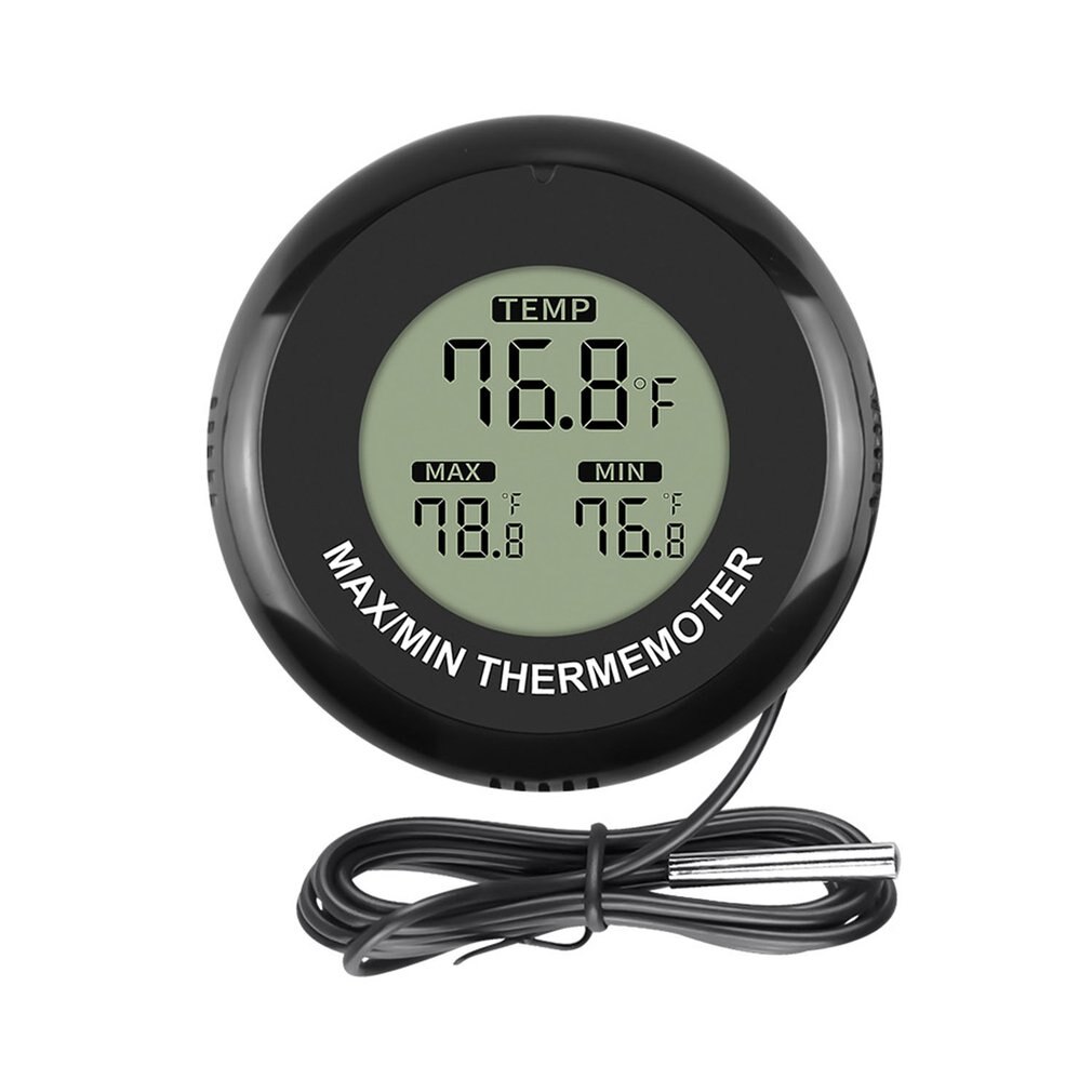 Hohe Genauigkeit Digital-Thermometer Wasserdicht Aquarium Thermometer Digital Anzeige Sauger Elektronische Thermometer: Schwarz