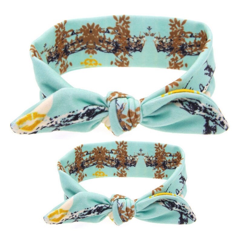 Emmababy Familie Headwear 2 stücke Frauen Kinder Baby Mädchen Elastische Verknotet Turban Haarband Stirnband Headwear