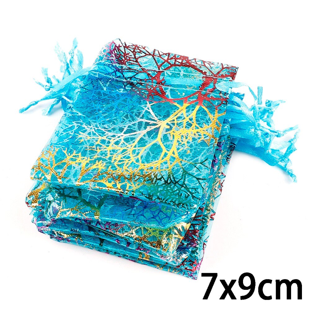 10pcs Organza Bags 7x9/9x12/10x15/13x18cm Wedding Party Holder Packaging Necklace Bracelets Jewelry Christmas Pouch