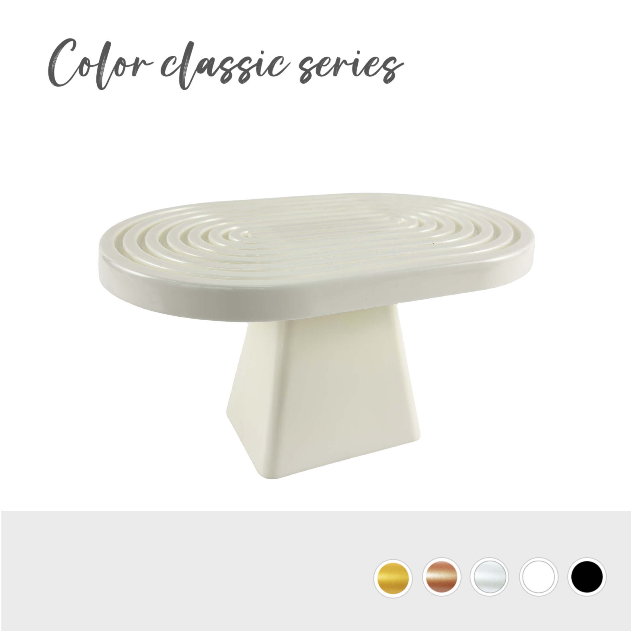 Support sur pied à gâteau monobloc et supports à cupcakes, assiette d'exposition de fruits et desserts pour réception pour bébé, mariage, fête d'anniversaire, Cele: WHITE