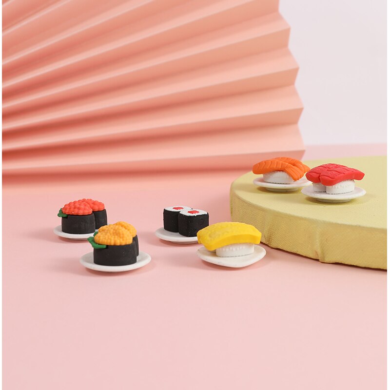 1Ser SchöNe Sushi essen Radiergummi Einfach Bleistifte Reinigung Zeichnung Skizze Schreiben Gummi Für Mädchen freundlicher Schüler Schule Schreibwaren
