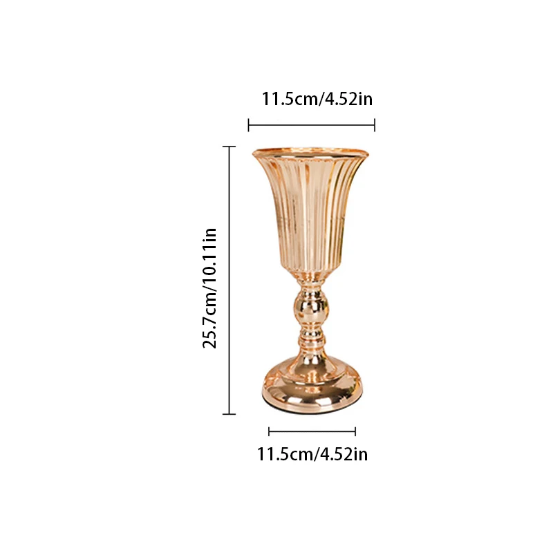 1pc metall trumpetvaser bröllopsfest rekvisita bordsdekorationer blomsterställ ljusstake välkomstområde vägguide skrivbordsdekor