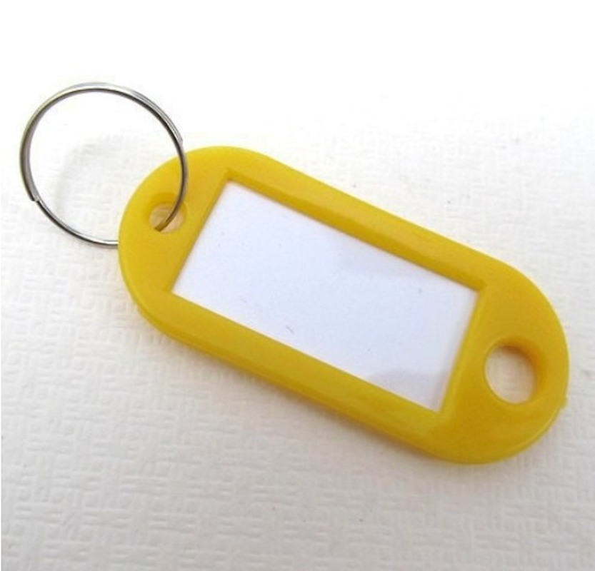 5PCS Colour Plastic Key Card Badge Key Holder Keychain Organizer Luggage ID Label Key Rings Name Cards