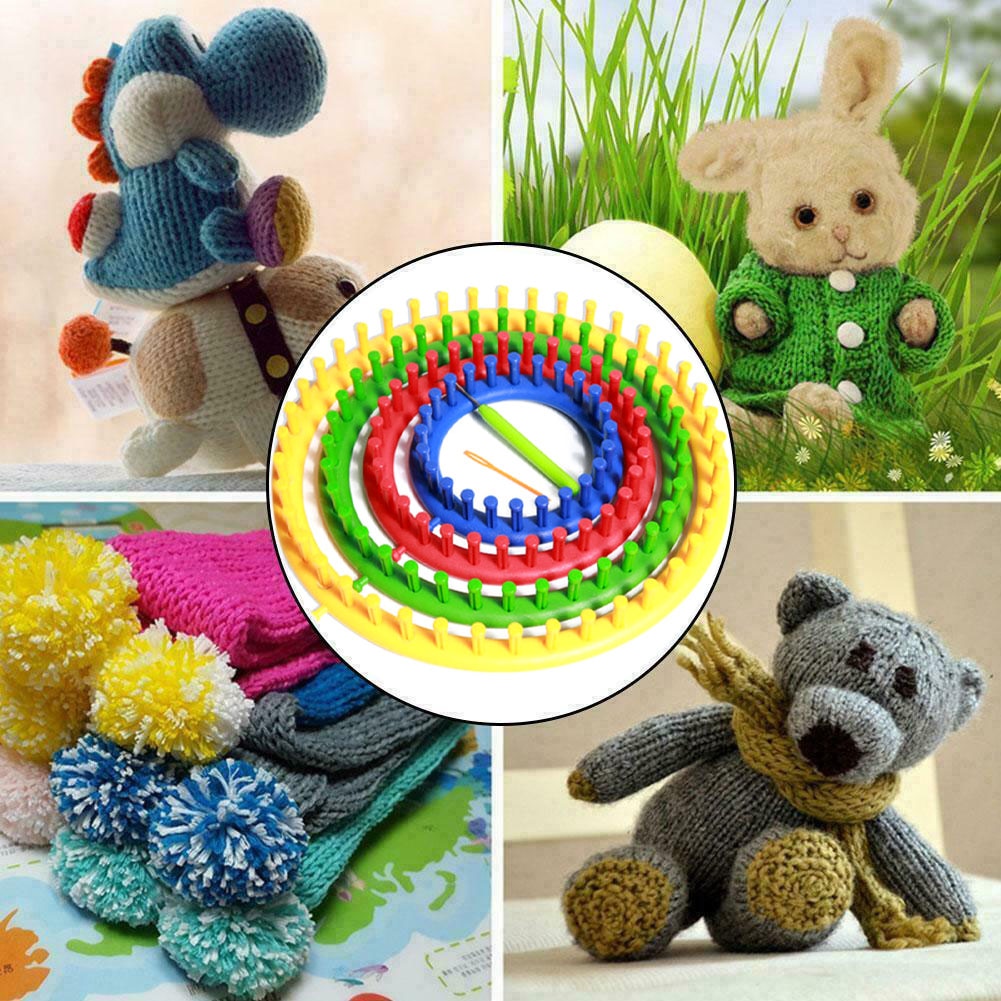 Handmade Scarf Home PP Manual DIY Round Sewing Sock Suture Needle Knitting Looms Craft Tool Circular Circle