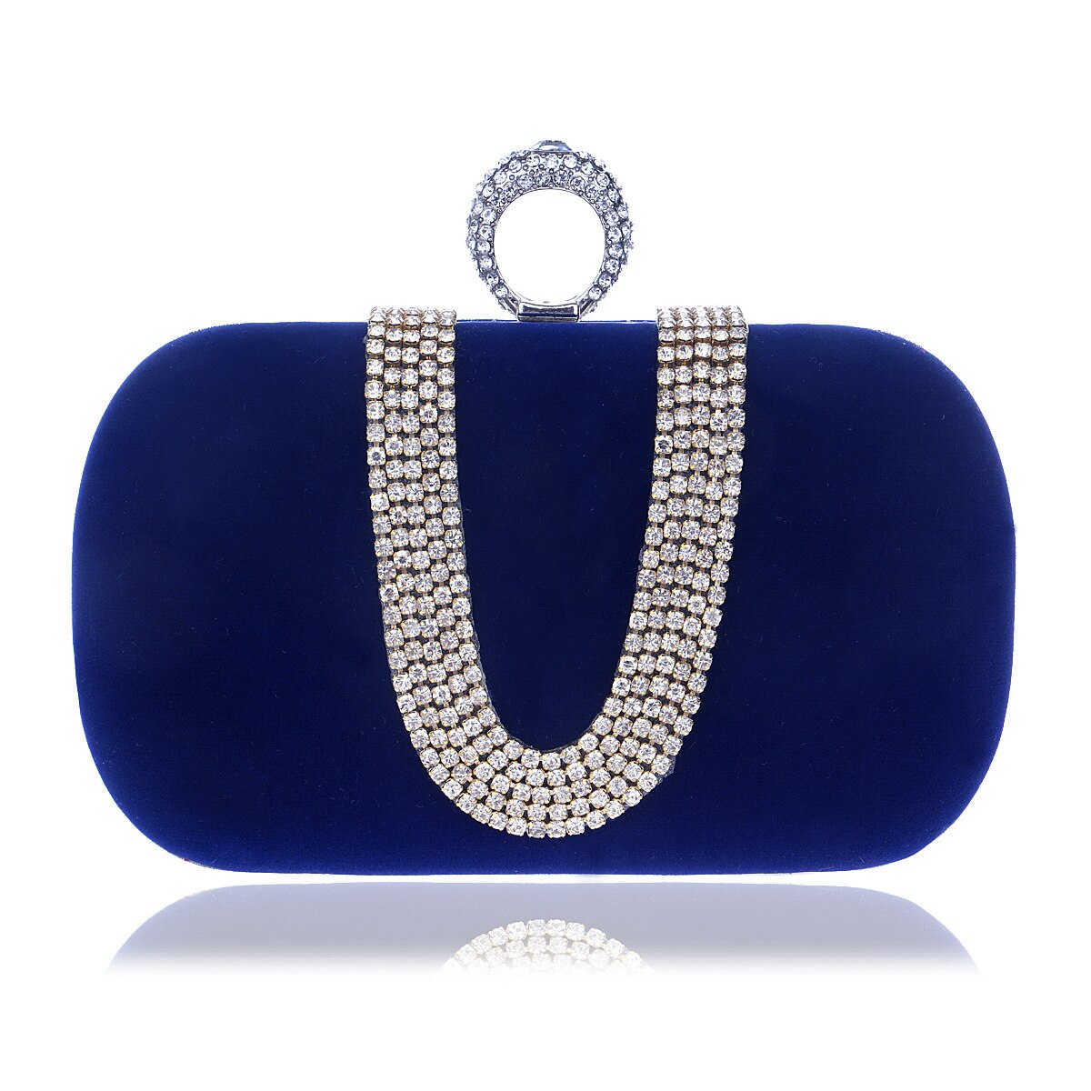 Aften clutch taske fest bryllup krystal clutches pung crossbody tasker til kvinder luksus kæde skuldertaske med rhinestone sac: Blå
