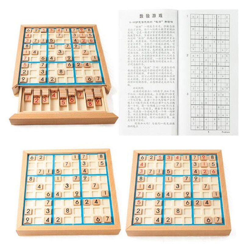 Lasten sudoku shakki pyökki kansainvälinen tammi kokoontaitettava pelipöytä lelu oppiminen &amp; koulutus pulmalelu