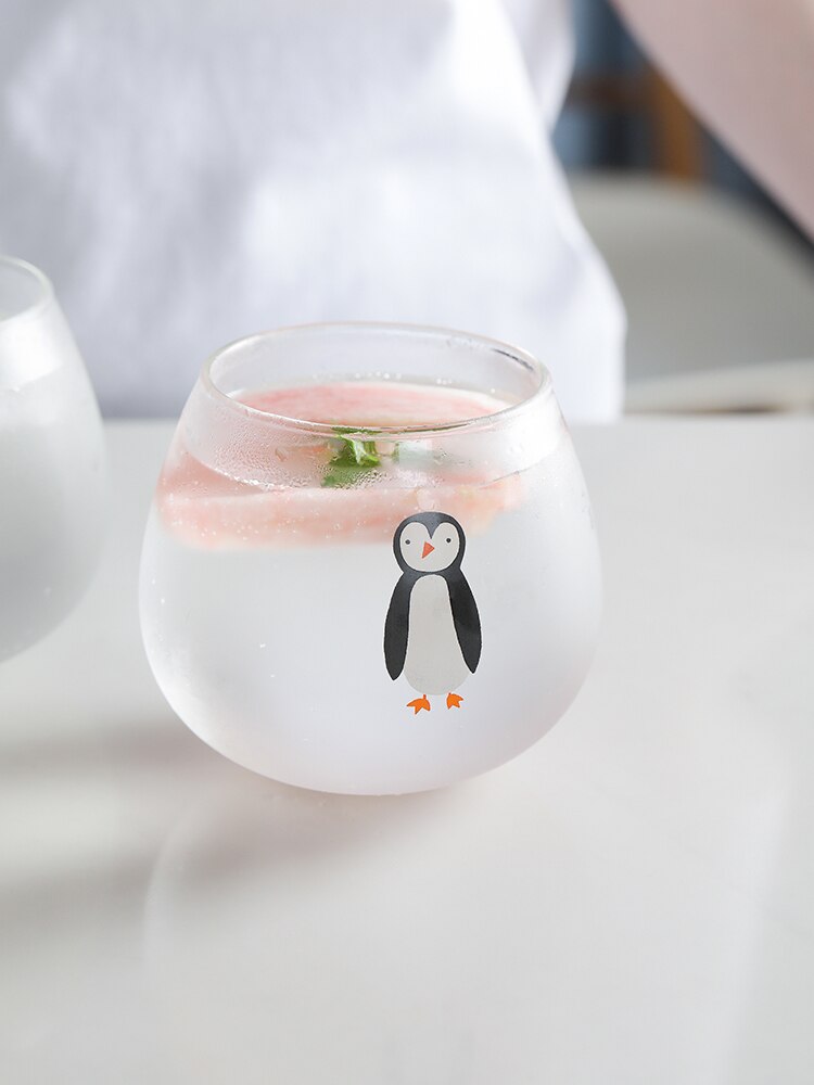 Gobelet de dessin animé verre de bureau | Maison, créative série arctique en borosilicate élevé, boire au bureau, thé eau café tasse de bière