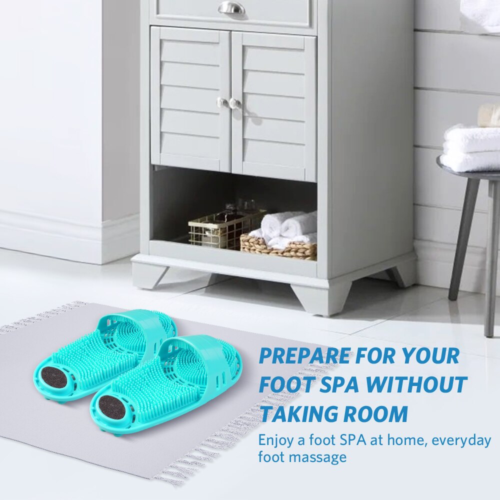 Fotborste för badrum silikon ren massage tofflor tvätta fötter exfolierande tvätta fötter badborstar dusch skurverktyg 1pc