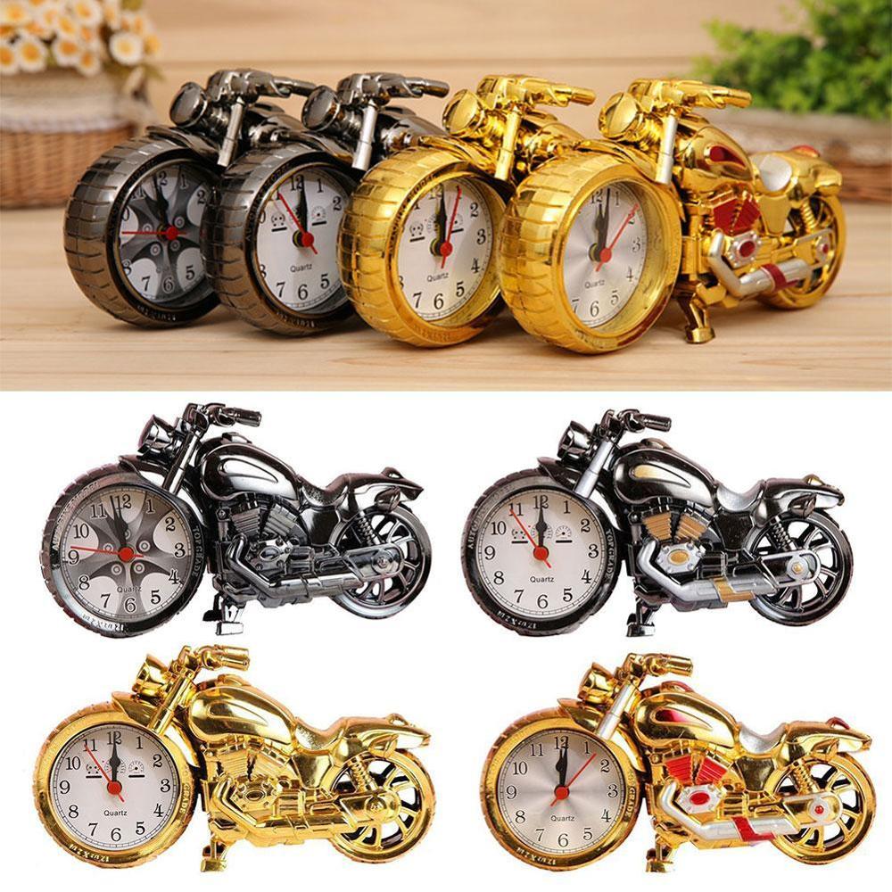 Motorcycle Motorbike Pattern Alarm Clock Desk Clock Home Birthday Cool Clock (Wheel Type was Randomly)